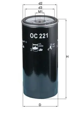 Handler.Part Oil filter MAHLE OC221 1