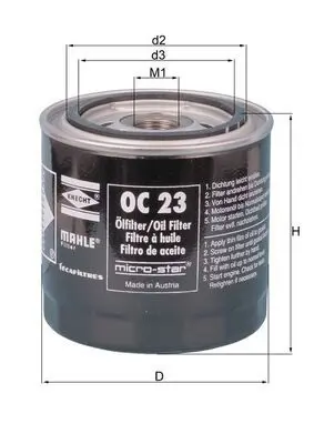 Handler.Part Oil filter MAHLE OC23 1