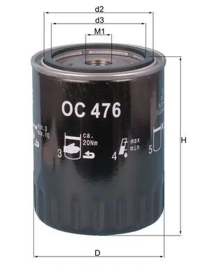 Handler.Part Oil filter MAHLE OC476 1