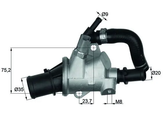 Handler.Part Thermostat, coolant MAHLE TI14588 1