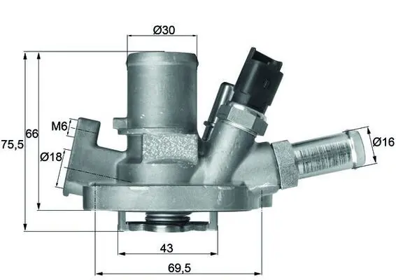 Handler.Part Thermostat, coolant MAHLE TI15180 1