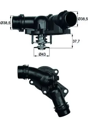 Handler.Part Thermostat, coolant MAHLE TM1397 1