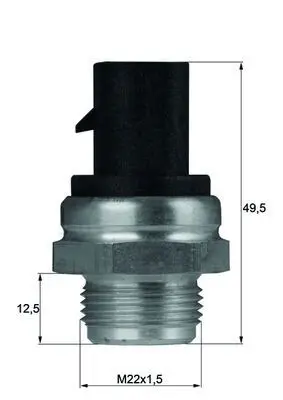 Handler.Part Temperature switch, radiator fan MAHLE TSW12D 1