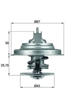 Handler.Part Thermostat, coolant MAHLE TX3192D 1