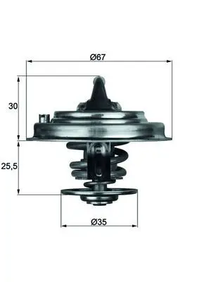 Handler.Part Thermostat, coolant MAHLE TX3487D 1