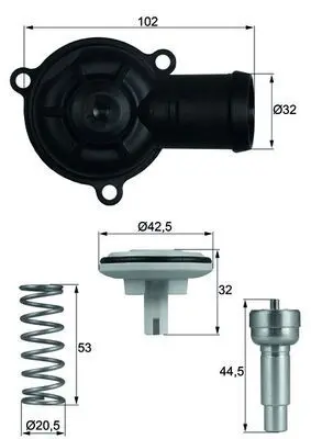 Handler.Part Thermostat, coolant MAHLE TI22087D 1