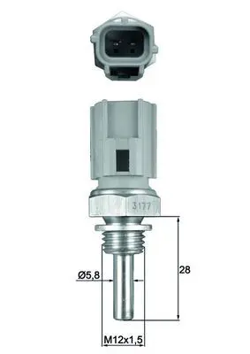 Handler.Part Sensor, coolant temperature MAHLE TSE27 1