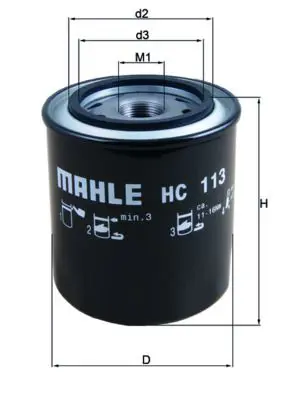 Handler.Part Hydraulic filter, automatic transmission MAHLE HC113 1