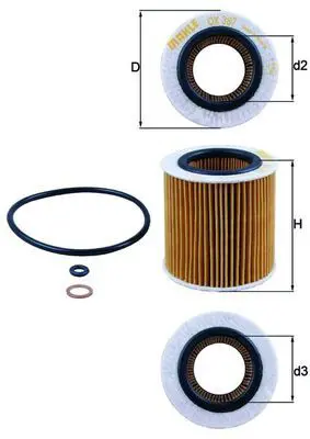 Handler.Part Oil filter MAHLE OX387D 1