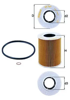 Handler.Part Oil filter MAHLE OX369D 1