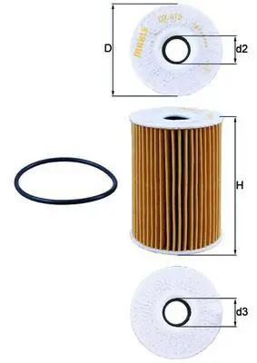 Handler.Part Oil filter MAHLE OX415D 1