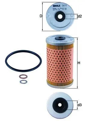 Handler.Part Oil filter MAHLE OX33D 1