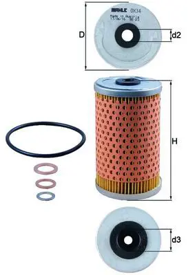 Handler.Part Oil filter MAHLE OX34D 1