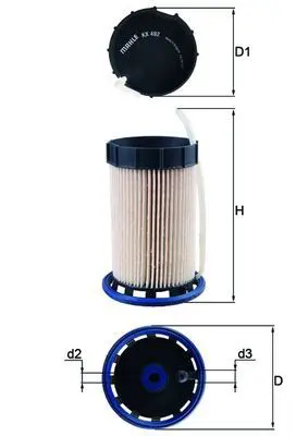 Handler.Part Fuel filter MAHLE KX492 1