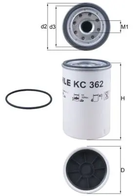 Handler.Part Fuel filter MAHLE KC362D 1