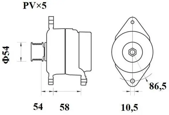 Handler.Part Alternator MAHLE MG451 2