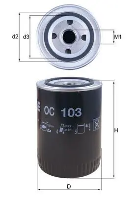 Handler.Part Oil filter MAHLE OC103 1