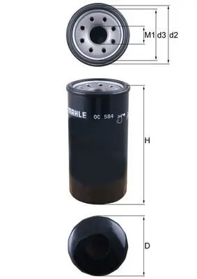 Handler.Part Oil filter MAHLE OC584 1