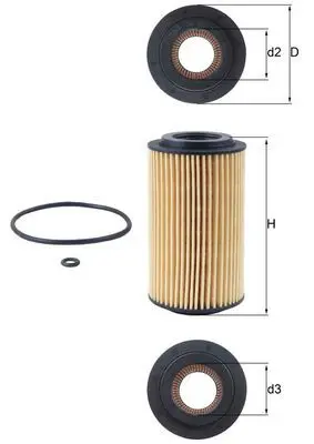 Handler.Part Oil filter MAHLE OX153D1 1