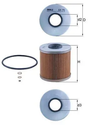 Handler.Part Oil filter MAHLE OX91D 1