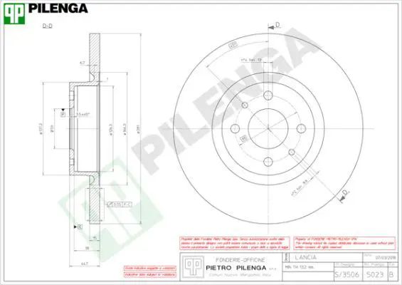 Handler.Part Brake disc PILENGA 5023 1