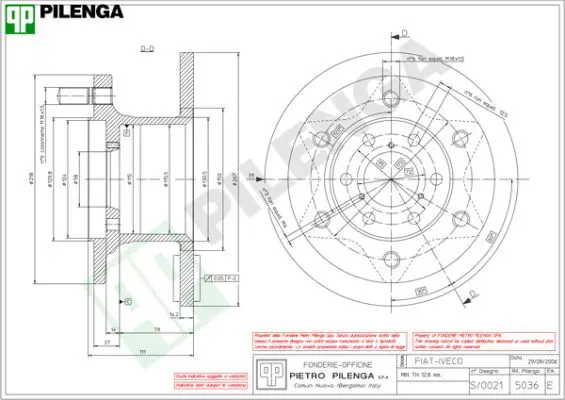 Handler.Part Brake disc PILENGA 5036 1