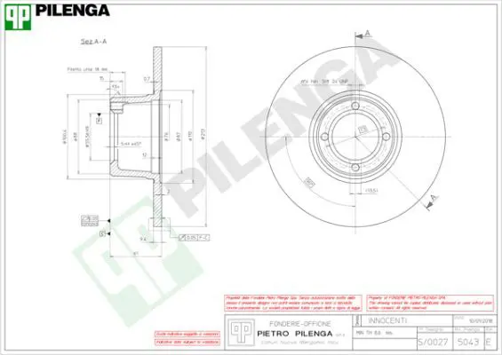 Handler.Part Brake disc PILENGA 5043 1