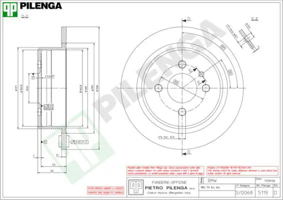 Handler.Part Brake disc PILENGA 5119 1