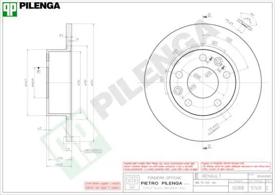 Handler.Part Brake disc PILENGA 5149 1