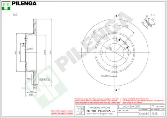 Handler.Part Brake disc PILENGA 5151 1