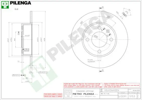 Handler.Part Brake disc PILENGA 5153 1