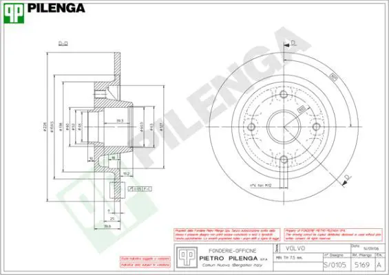 Handler.Part Brake disc PILENGA 5169 1