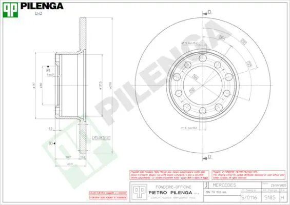 Handler.Part Brake disc PILENGA 5185 1