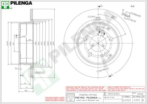 Handler.Part Brake disc PILENGA 5193 1