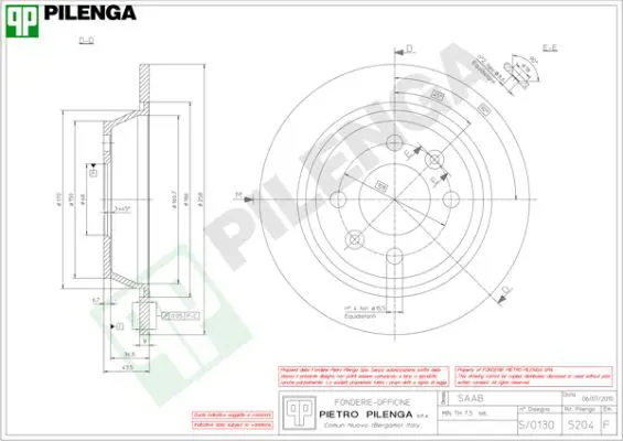 Handler.Part Brake disc PILENGA 5204 1