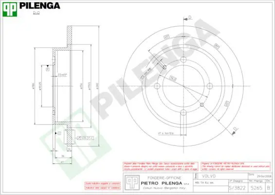 Handler.Part Brake disc PILENGA 5265 1