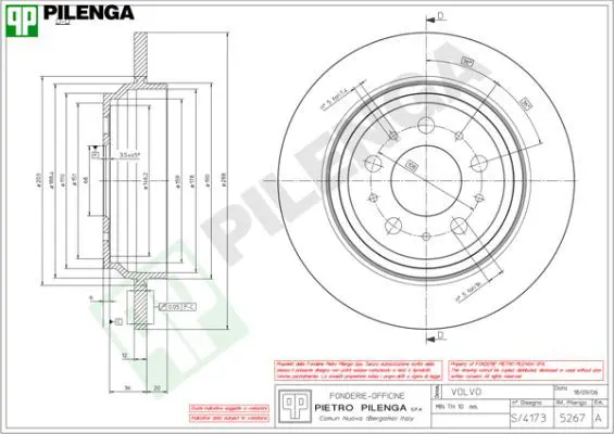 Handler.Part Brake disc PILENGA 5267 1