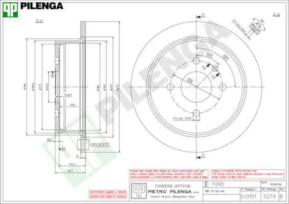 Handler.Part Brake disc PILENGA 5279 1