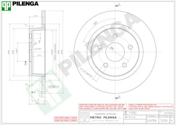 Handler.Part Brake disc PILENGA 5284 1