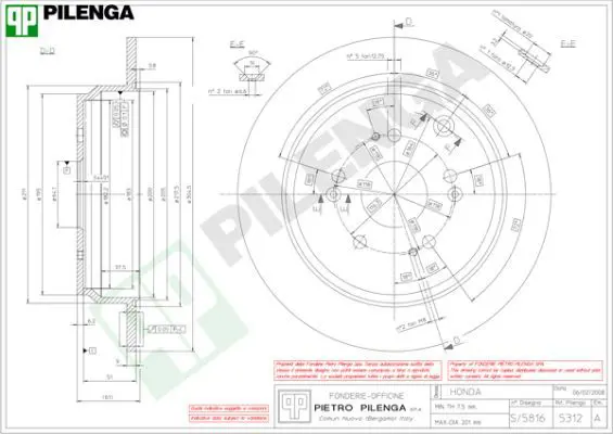 Handler.Part Brake disc PILENGA 5312 1