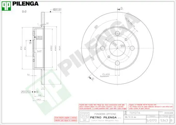 Handler.Part Brake disc PILENGA 5343 1