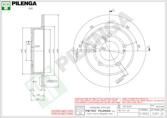 Handler.Part Brake disc PILENGA 5391 1