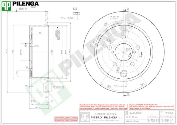 Handler.Part Brake disc PILENGA 5408 1