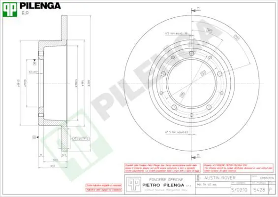 Handler.Part Brake disc PILENGA 5428 1