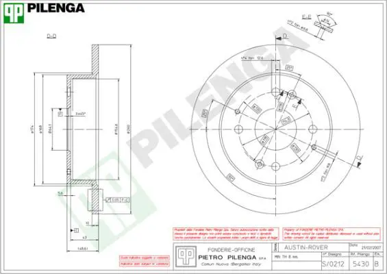 Handler.Part Brake disc PILENGA 5430 1