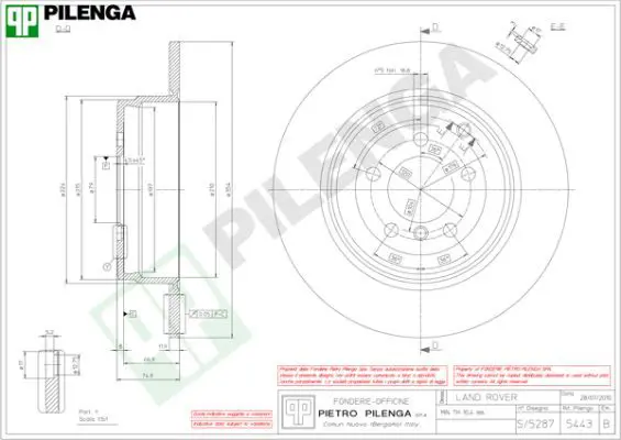 Handler.Part Brake disc PILENGA 5443 1