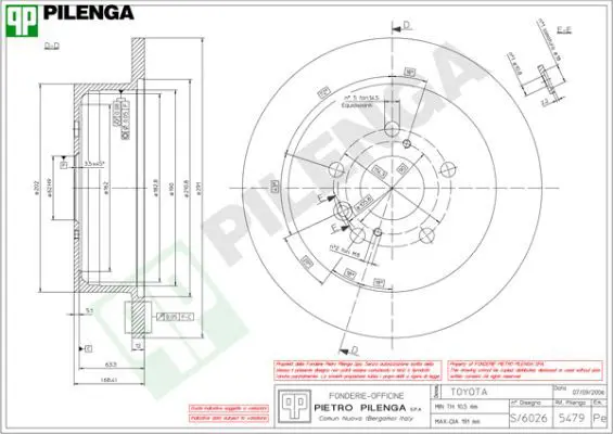 Handler.Part Brake disc PILENGA 5479 1