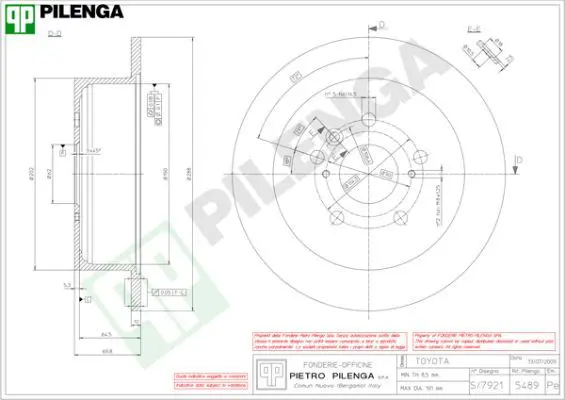 Handler.Part Brake disc PILENGA 5489 1