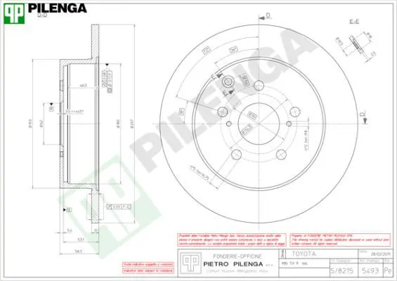 Handler.Part Brake disc PILENGA 5493 1