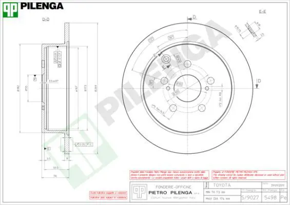 Handler.Part Brake disc PILENGA 5498 1